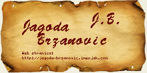 Jagoda Brzanović vizit kartica
